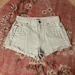 BDG High-Rise Dree Cheeky Sea-Foam Green Studded Shorts